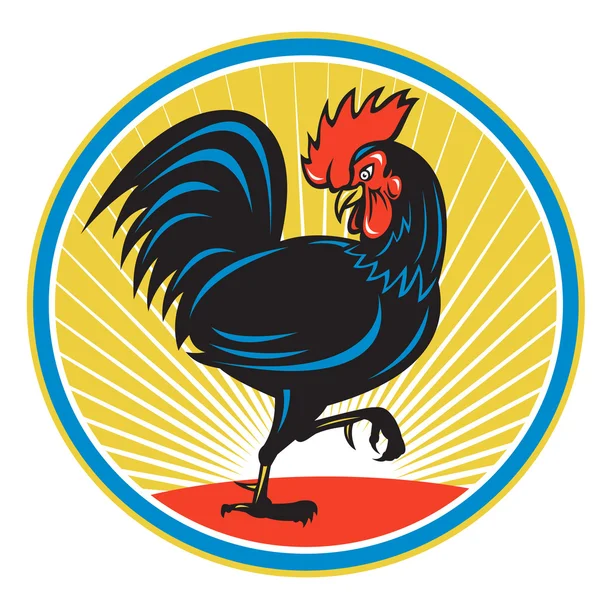 Haan cockerel kraaien — Stockvector