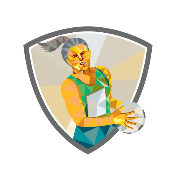 Netball player holding ball — Stock Vector