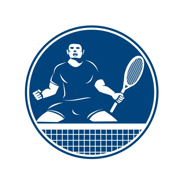Теннисист держит ракетку — стоковый вектор
