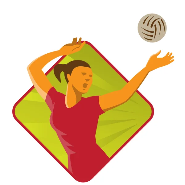Joueur de volley-ball frapper balle — Image vectorielle