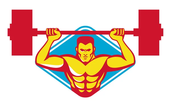 Weightlifter bodybuilder lifting weights — Stock Vector