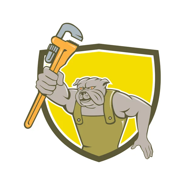 Bulldog rörmokare anläggning monkey wrench — Stock vektor