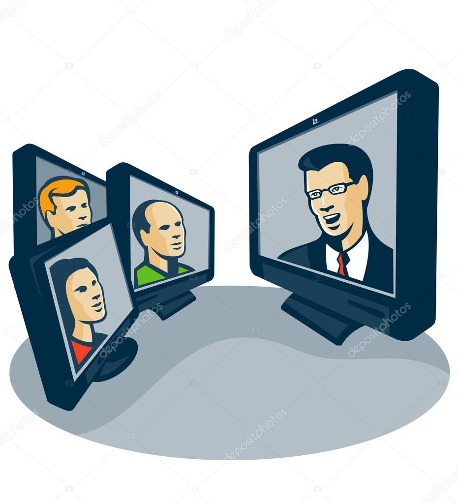 monitor with people faces on webinar