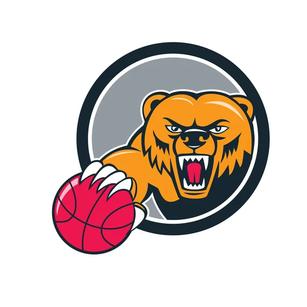 Grizzlybjörn basketspelare — Stock vektor