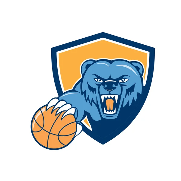 Grizzly bear basketballer — Stockvector