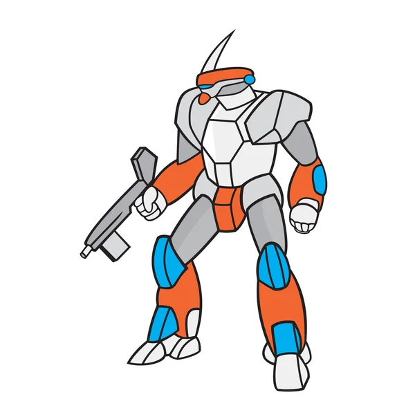 Mecha robot krigare — Stock vektor