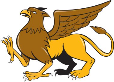 Griiffin yürüyen yan görünüm çizgi film