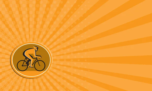 Cartão de visita Ciclista Equitação Bicicleta Ciclismo Corrida Círculo Retro — Fotografia de Stock