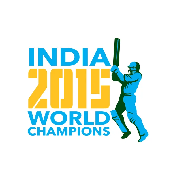 クリケット選手インドのクリケット 2015 — ストックベクタ