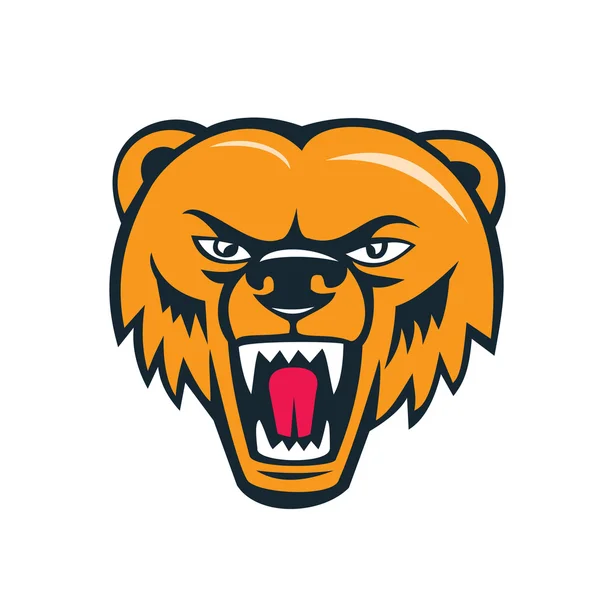 Angry grizzly bear head — Stock Vector