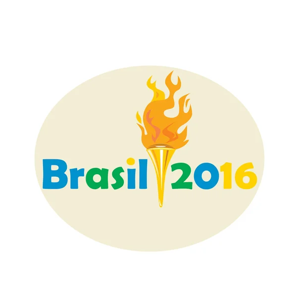 Flaming torch  Brasil 2016 — Stock Vector