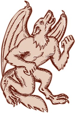 Gravür inleyen Kludde siyah köpek