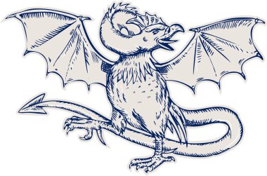 Basilisk ötme gravür