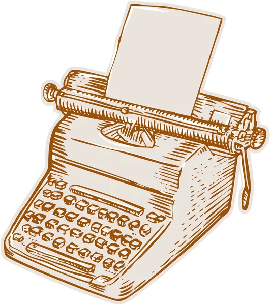 Alte Schreibmaschinenradierung — Stockvektor