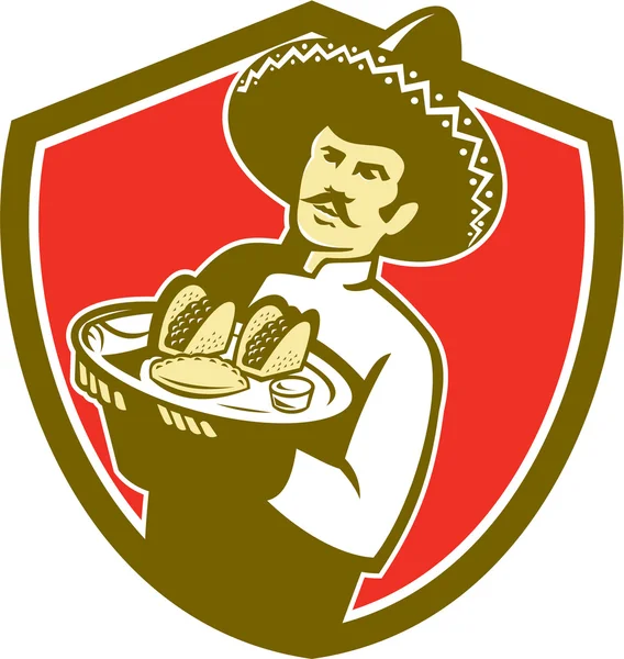 Mexikanska kock Cook portion Taco — Stock vektor