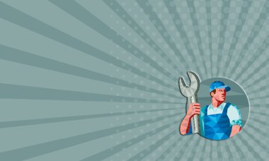Kartvizit makinist Holding anahtar anahtarı düşük çokgen