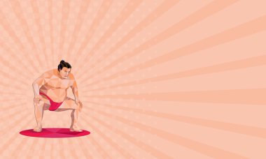 Kartvizit Japon Sumo güreşçisi ağız kavgası düşük çokgen