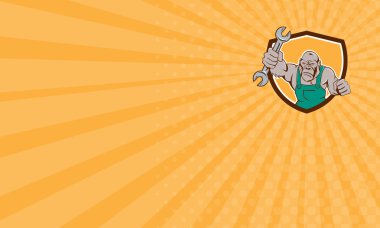 Kartvizit kızgın goril makinist Spanner kalkan çizgi film