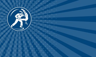 Kartvizit Judo savaşçı atmak daire simgesi