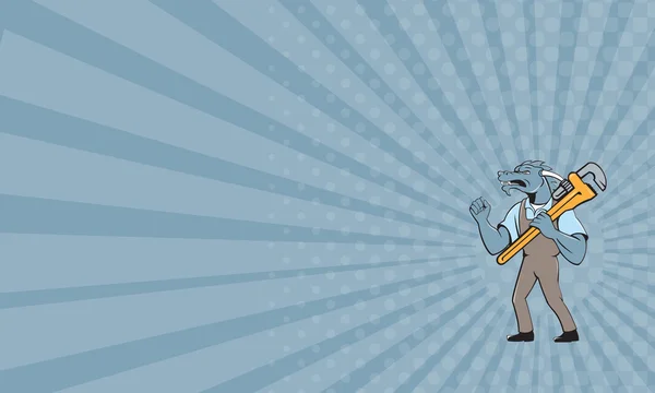 명함 용 배관공 원숭이 렌치 주먹 펌프 격리 — 스톡 사진