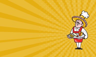 Kartvizit Meksika şef aşçı plaka Tacos Burrito mısır cipsi