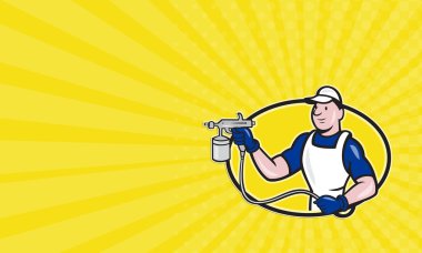 Kartvizit sprey ressam püskürtme silahı karikatür