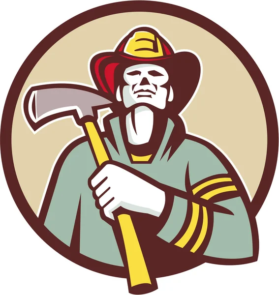 Pompier tenant la hache de feu — Image vectorielle