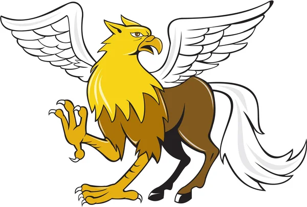 Hippogriff Prancing Dibujos animados — Vector de stock