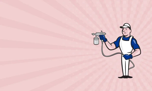Spray pintor pulverización pistola de dibujos animados —  Fotos de Stock