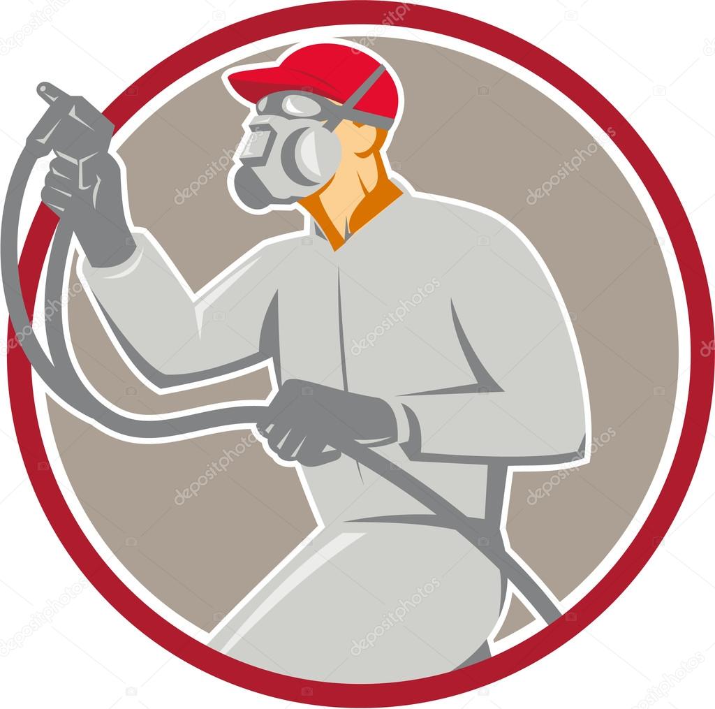 Spray Painter Paint Gun Spraying Stock Vector by ©patrimonio 76536425