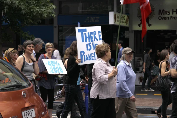 Mudança climática marcha auckland — Fotografia de Stock