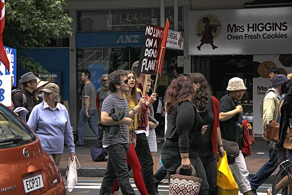 Mudança climática marcha auckland — Fotografia de Stock