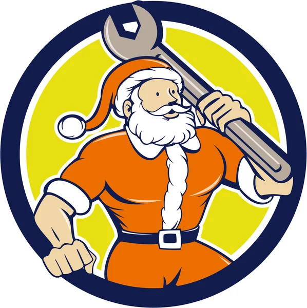 Santa Claus mechanik klucza — Wektor stockowy