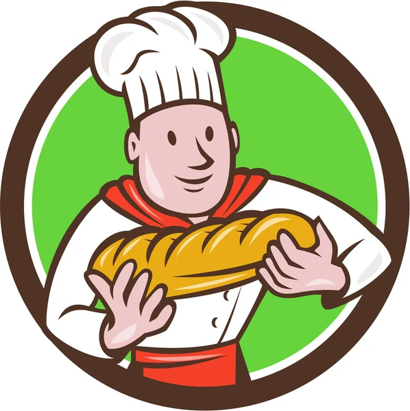Panettiere che tiene pane pane — Vettoriale Stock