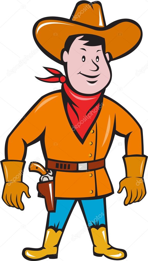 Cowboy Standing with Drawing Gun