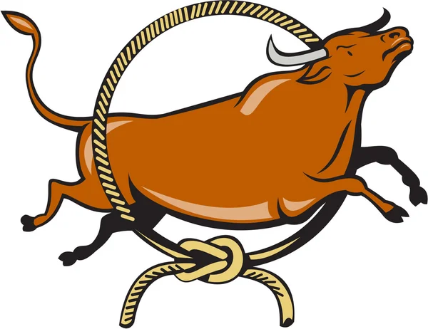 Texas   Red Bull Jumping Lasso — Stock vektor