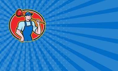 Dalgıç karikatür holding tesisatçı