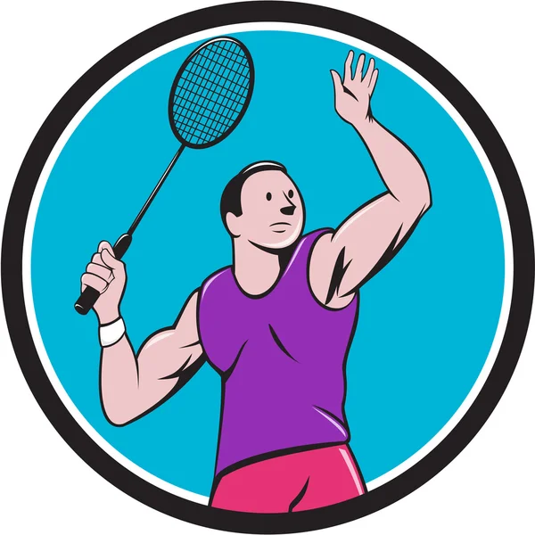 Badminton Player Racquet Striking — ストックベクタ