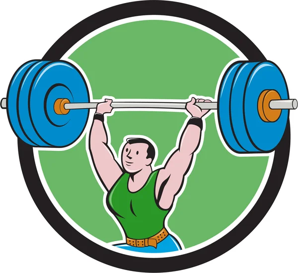 Weightlifter Lifting Barbell — Stock Vector