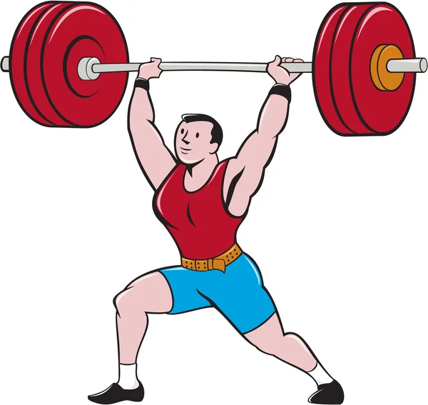 Gewichtheffer hijs barbell — Stockvector