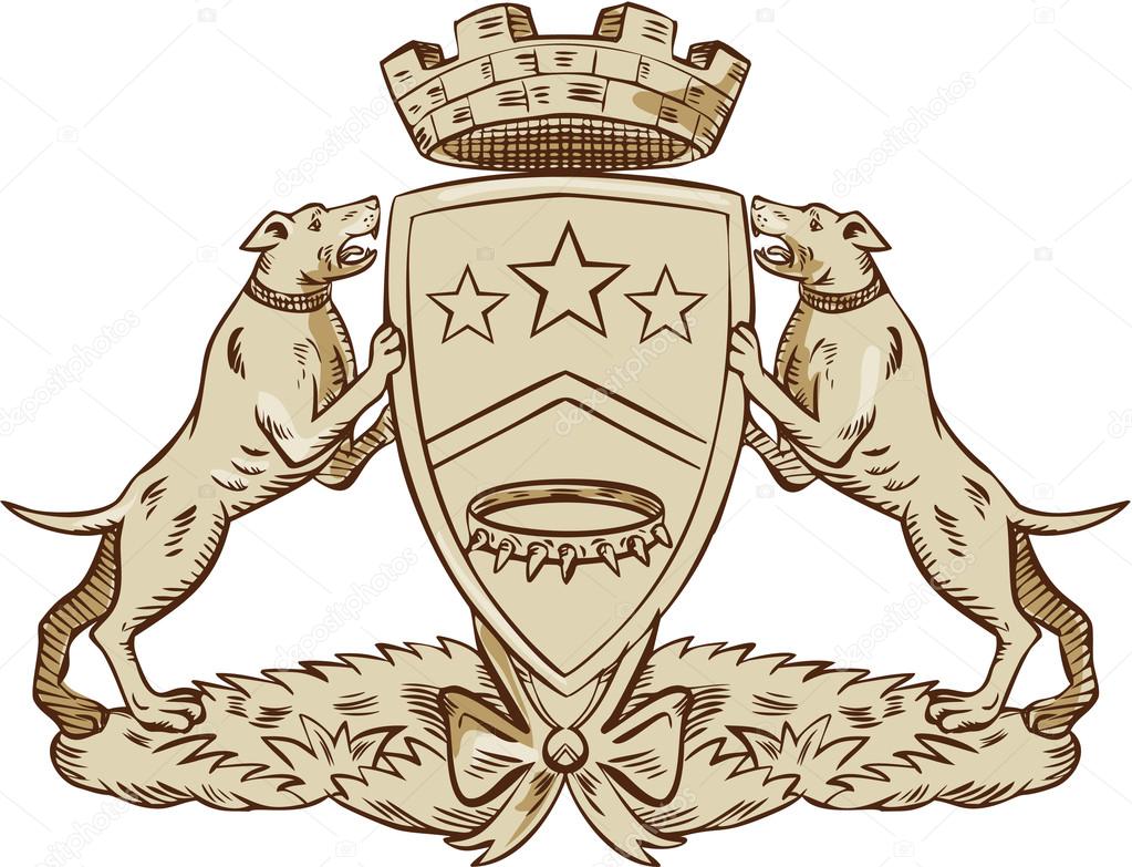Pitbull Dog Coat Of Arms Векторное Изображение ©patrimonio 79879828