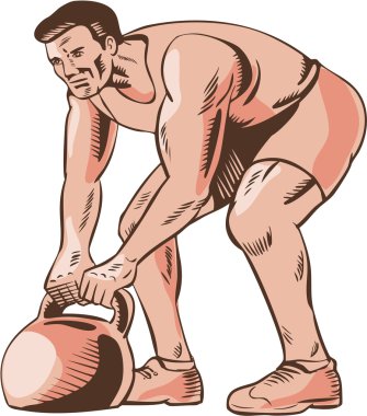 Yüksek yoğunluk aralığı eğitim Kettlebell gravür