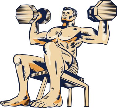 Yüksek yoğunluk aralığı eğitim Dumbbell gravür