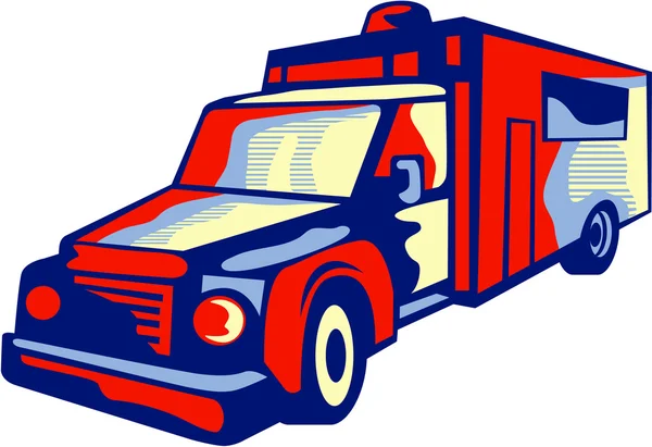 Ambulance Emergency Vehicle Retro — Stock Vector