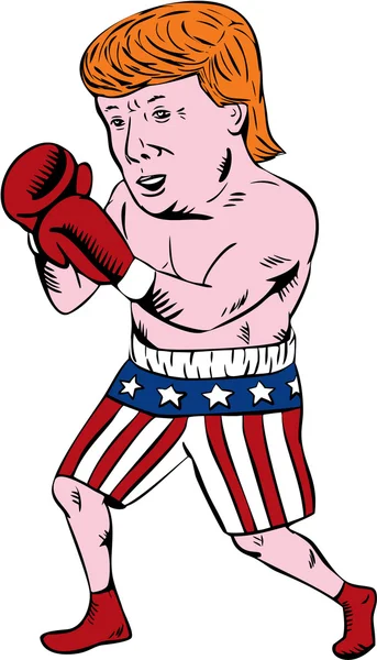 Donald Trump 2016 Republican Boxer — Stock Vector