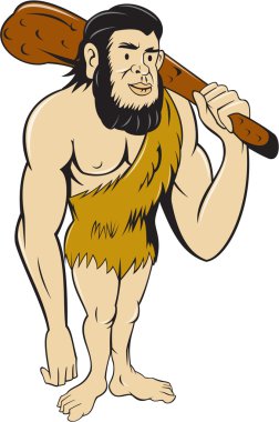Mağara adamı Neandertal adam Club çizgi film Holding