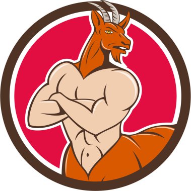 Pan Faun Satyr Circle Cartoon vector Pan Faun Satyr Circle Cartoon vector