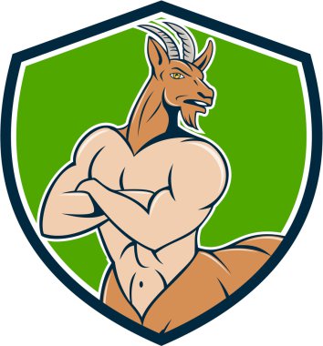 Pan Faun Satyr Crest Cartoon vector Pan Faun Satyr Crest Cartoon vector