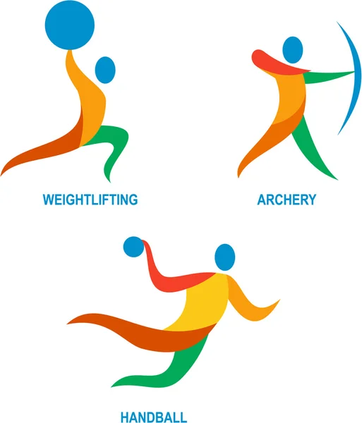 Archery Weightlifting Handball Icon — Stock vektor