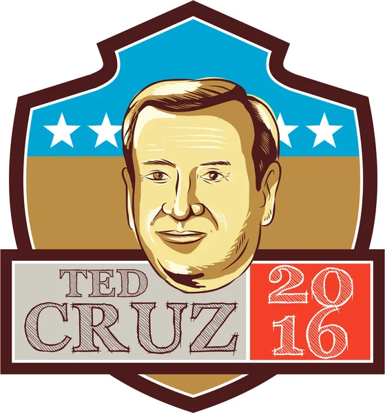 Ted Cruz Presidente 2016 Escudo Republicano — Vetor de Stock